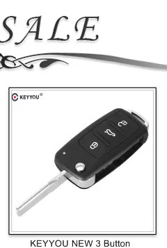 KEYYOU 20X Для VW Passat Polo Golf Touran Bora Ibiza Leon Octavia Fabia 3 кнопки складной Автомобильный Дистанционный флип-чехол для ключей Fob