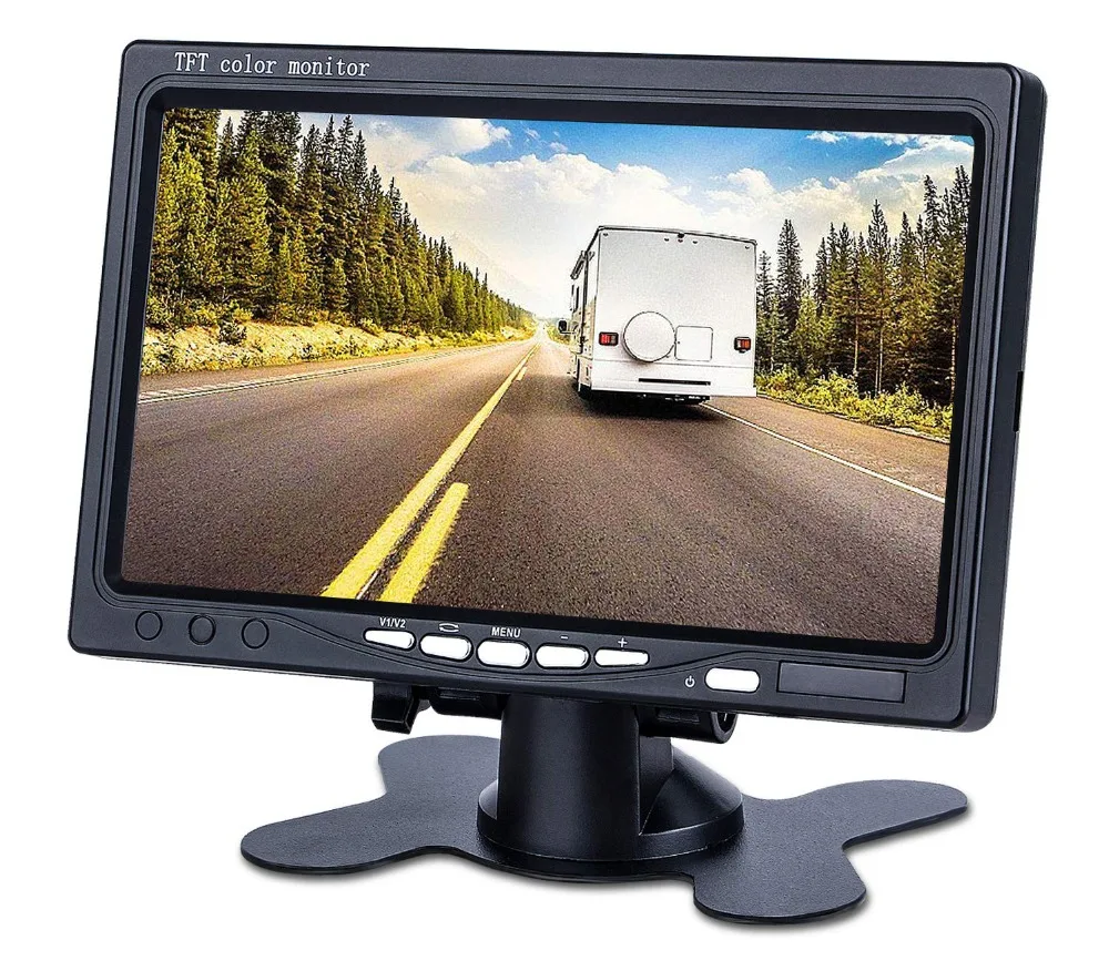 

7 inch desktop Car Reverse Backup Rearview LCD monitor 2 AV Input Screen return headrest Monitor PC