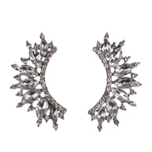 Boho модные серебряные серьги для женщин винтажные красочные геометрические крылья яркие серьги украшения свадебные подарки