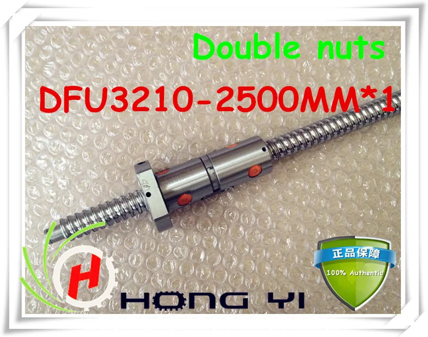 32mm linear rolled 3210 lead ballscrew ballnut set 1pcs DFU3210 ball screw L 2500mm + 1pcs double ball nut for DIY CNC