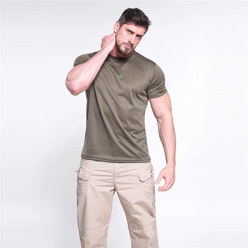 Skup MEGE 3 sztuk 2 sztuk mężczyźni kamuflaż taktyczne T Shirt armia wojskowy krótki rękaw O neck szybkoschnący siłownia t shirty Casual ponadgabarytowych 4XL