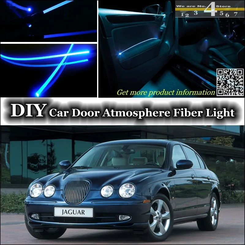 interior Ambient Light Tuning Atmosphere Fiber Optic Band Lights For Jaguar S-Type S Type Inside Door Panel illumination Tuning