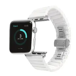 Космический керамический ремешок для часов Apple Watch ремешок ссылка браслет 38 мм 42 мм черный белый с адаптером для iwatch ссылка браслет