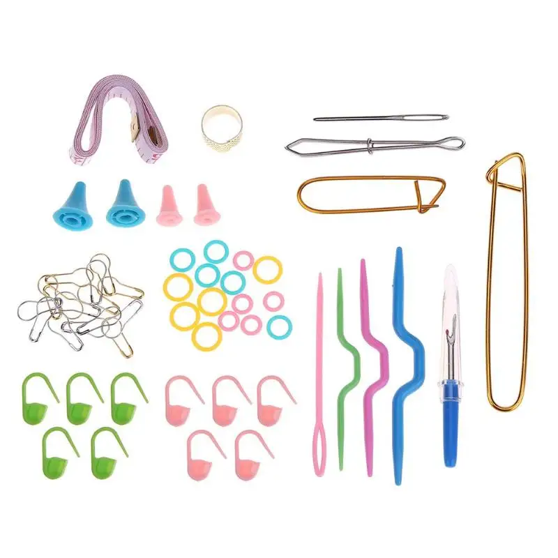 

1 Set Crochet Hook Latch Curve Needle Mark Home DIY Knitting Tools Set Kit knitting Accessories For Sewing Convenient Tools E5M1