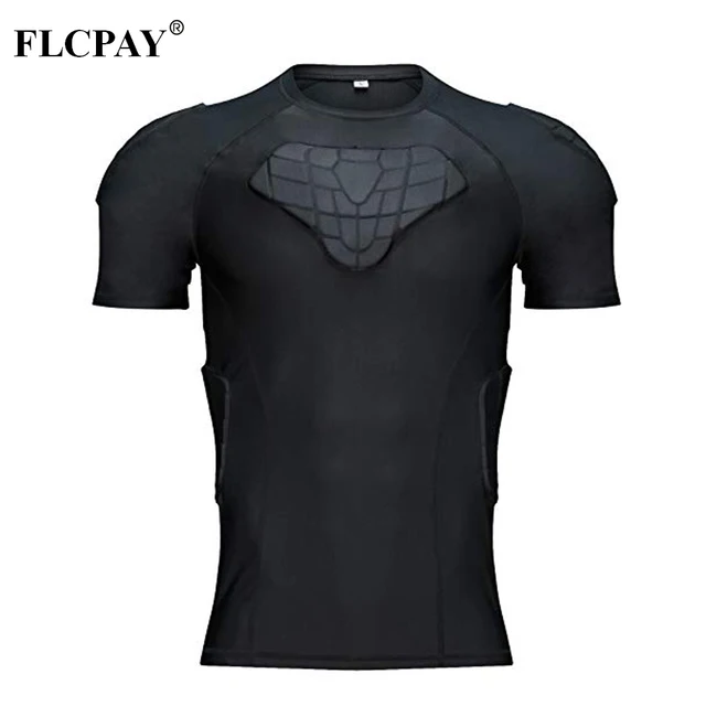 Padded Compression Shirt Chest Protector Undershirt for Football Soccer