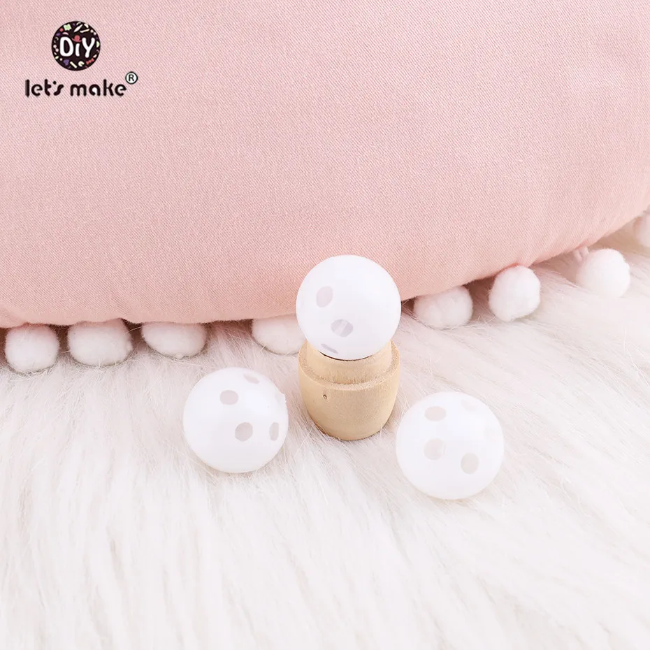 

Let's Make 50pcs Baby Teethers White Plastic Bell Rattle Sensory Sound Crisp Activity Gym Teething Toys DIY Crafts Accessories