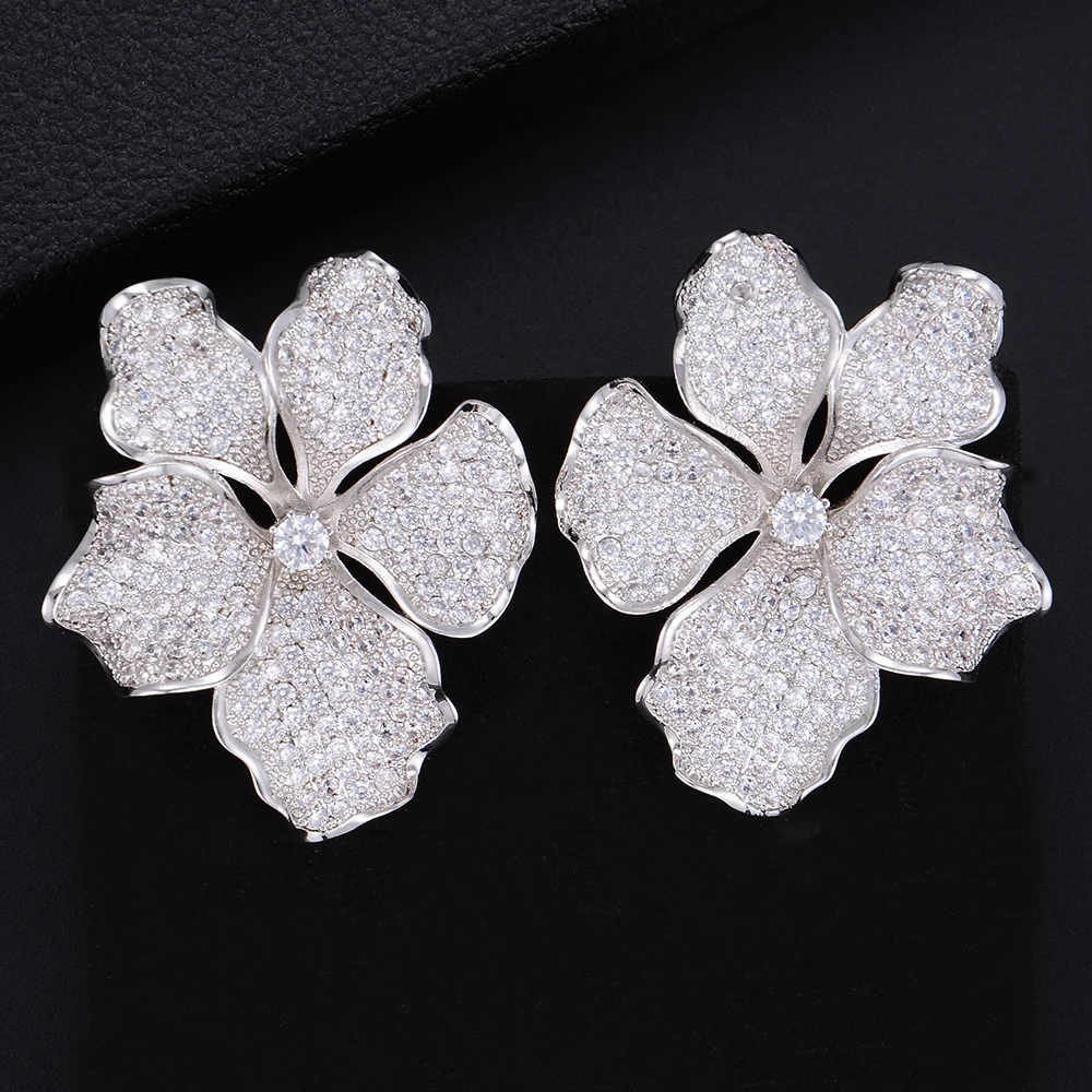 Godki Luxury Begonia Flowers Trendy Cubic Zirconia American