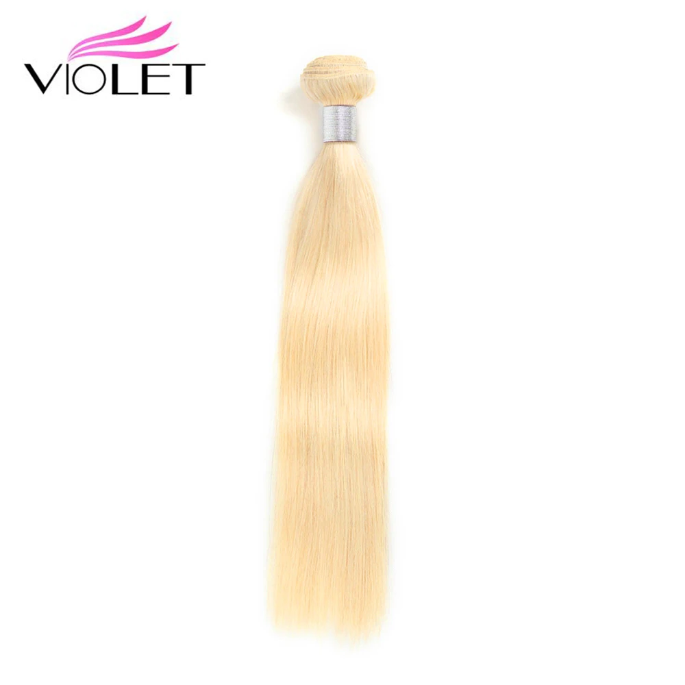 VIOLET Brazilian Straight 613 Blonde bundle 100% Human Hair Weave 613 Color 1/ 3/ 4 PC Non Remy Honey 8-26 Inch Hair Extensions