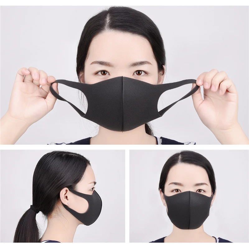 3 шт., черная маска для рта Kpop, дышащая, унисекс, губка, маска для лица, многоразовая, против загрязнения лица, защита от ветра, рот, покрытие 31