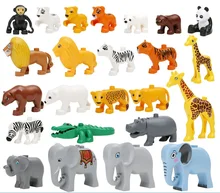 2016 duplo mini figures duplo house farm building blocks dinosaur compatible original duplo animal diy Model
