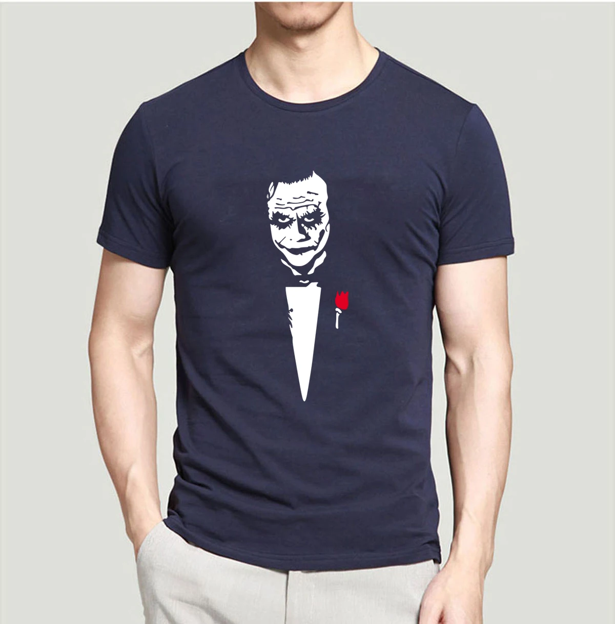 Мужская хлопковая футболка с коротким рукавом в стиле панк|camiseta masculina|short sleeve t shirtt