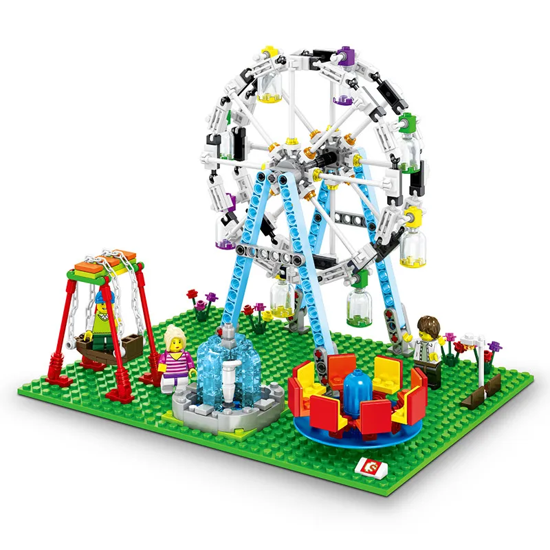 

SEMBO City Street View Building Blocks Amusement Park in Blocks Ferris wheel Model kit Bricks Educational Toys for Children