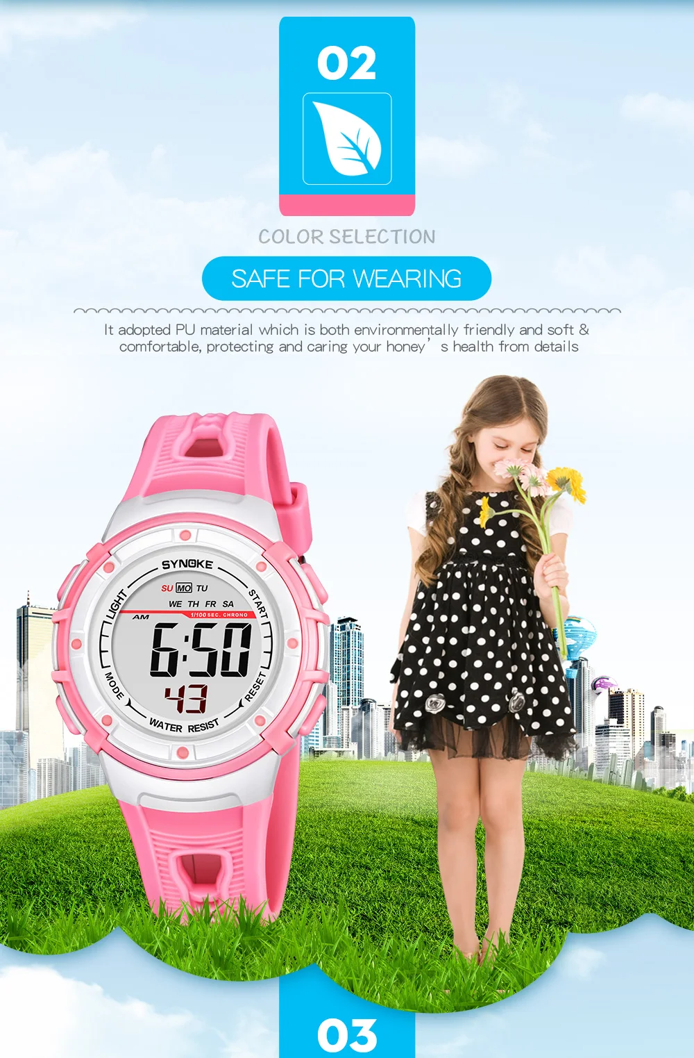 SYNOKE детские часы цифровые наручные часы многофункциональные спортивные водонепроницаемые светодиодный Будильник детские часы для