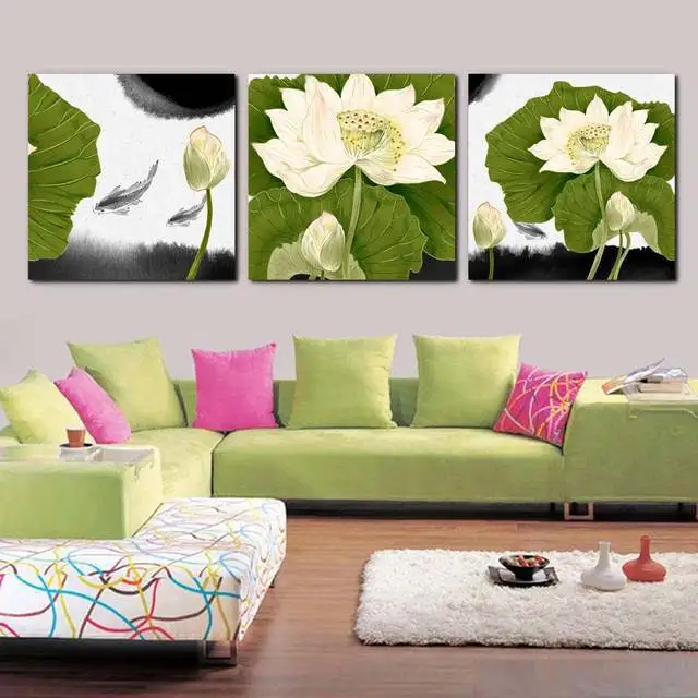 Lotus Flower Wall Art 2017 hot sale pieces flower wall art modern wall painting modern Lotus Flower Wall Art 2017 hot sale pieces flower wall art modern wall painting modern