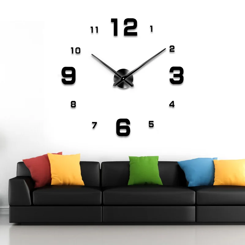 

New Wall Clock Quartz Watch Reloj De Pared Modern Design Large Size Decorative Clocks Europe Acrylic Stickers Living Room Klok