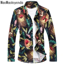 

maomaoleyenda 2017 Men's Clothing, Fashion Aristocratic Men's Casual Long-Sleeved Shirts Printing Large size shirts men -5XL