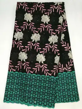 

2019 new Nigerian lace fabric swiss voile lace high quality dubai fabric 100%cotton embroidered dry lace for women 5yards/lot
