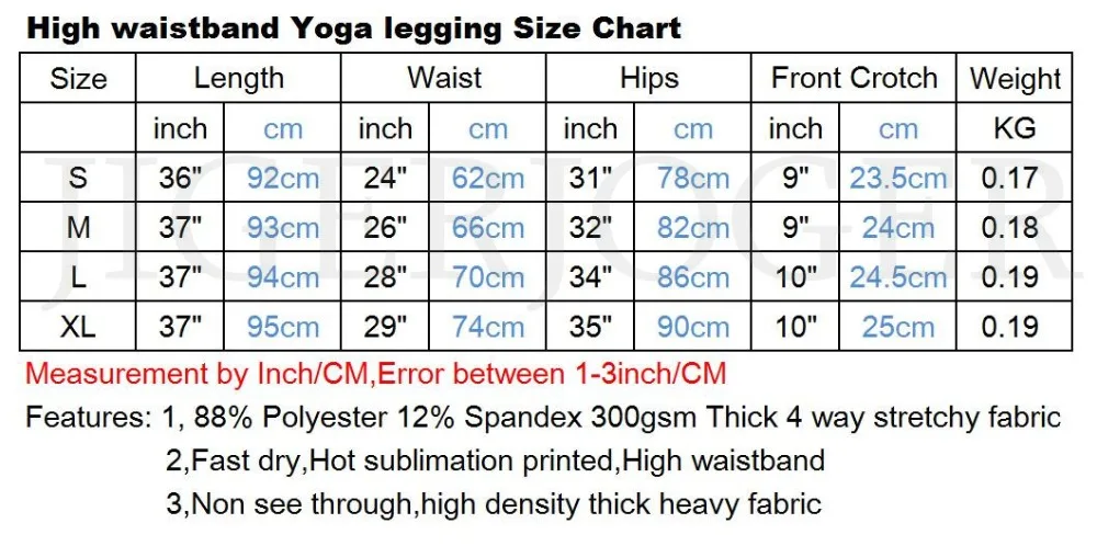 new high waistband legging size chart_