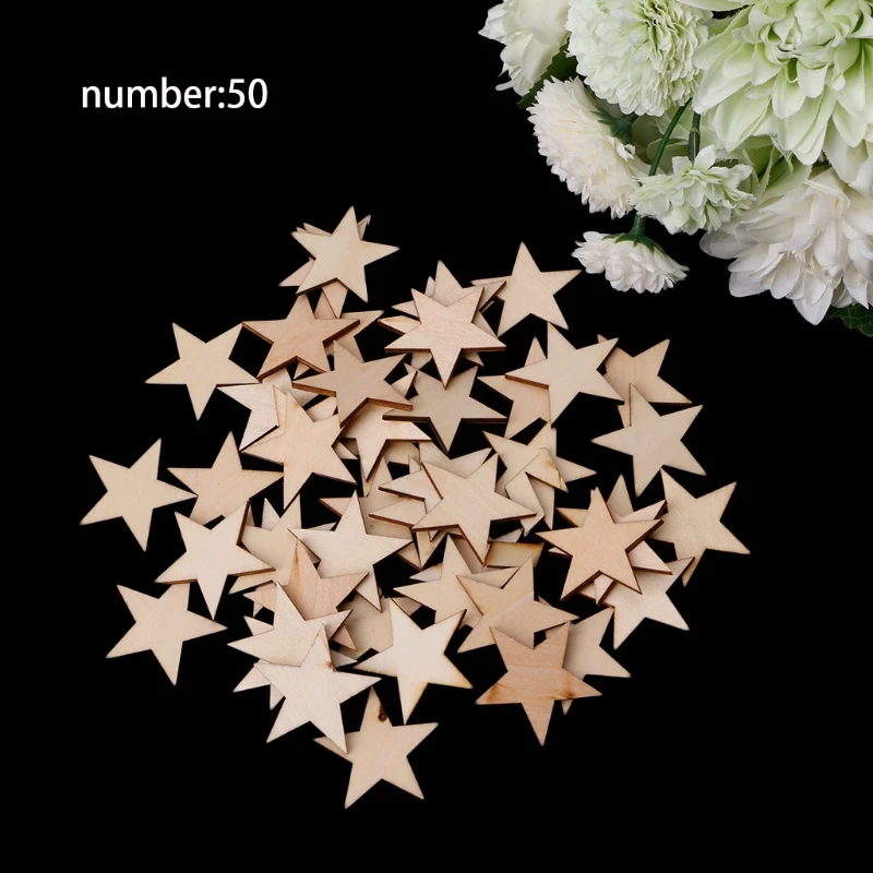 

Wooden Stars Shapes Laser Cut Blank Embellishments Craft DIY Scrapbooking Decor