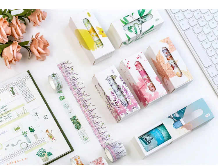 Fita de Papel Japonês dos Desenhos Jogos Lote Faça Você Mesmo Adesivo Decorativo Animados Básica Língua Flor Washi Tape Fita Adesiva Adesivos 10 - 21 10 jogos lote DIY Adesivo Decorativo Fita
