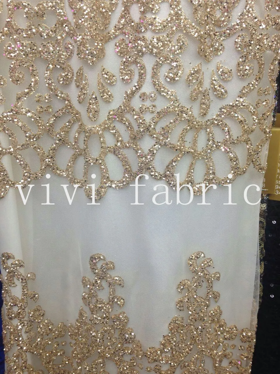 

5yards HL316 champagne gold glued print glitter african india tulle mesh fabric for sawing/party dress