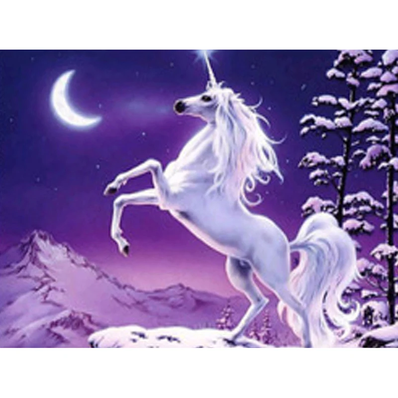 &quotUnicorn & Moon" Needlework DIY Diamond Painting Cross Stitch Square Embroidery Decoration Mosaic KBL | Дом и сад