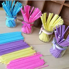 ; цвет РОЗОВЫЙ, 100 шт./лот палочки для леденцов торт Пластик на палочке леденцы Конфеты Шоколад "сделай сам" форма для моделирования форма для мини-тортов 15 см