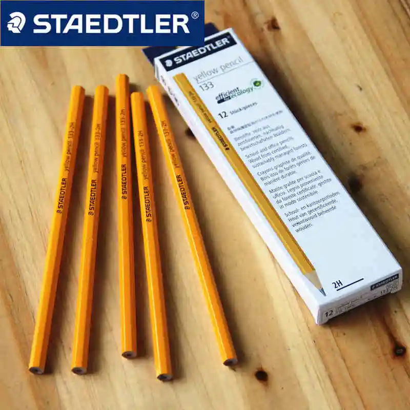 Стандартный Карандаш Аутентичные Германия Staedtler 133# желтый карандаш студентов эскизов карандаши HB/2 H/2B Рисование карандаш 12 шт./лот