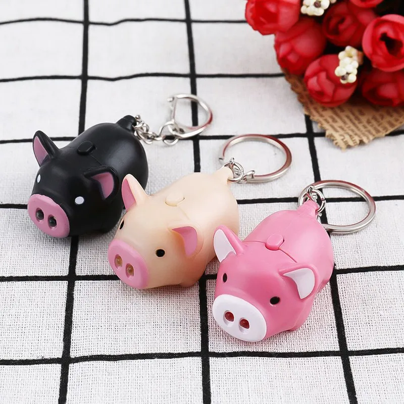 Schwein Führte Taschenlampe-Ton-Ring-Kinderspielwaren-Schwein-Licht Keychains Schwein Führte Taschenlampe-Ton-Ring-Kinderspielwaren-Schwein-Licht Keychains