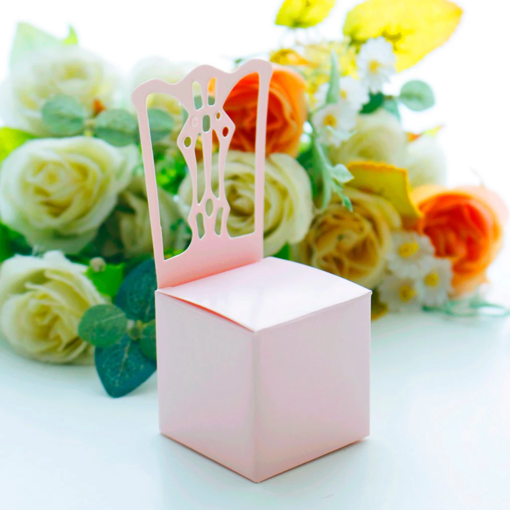 12x Solid Wedding Party Chocolate Candy Box Paper Gift Box Lovely Chair Shape Candy Box Decorative Box For Wedding Gift Favor 