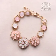 Известный бренд розовые вечерние милые очаровательный браслет женский принцесса цветы конфеты цвета свежий ретро женские серьги-гвоздики