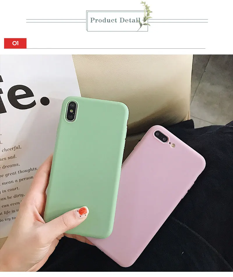 Silicone Candy Color Case For iPhone 8 8plus 7 7 Plus Phone Cases For iFhone 6 s 6s Plus X XR XS Max Cases Cover Coque Capinha (21)