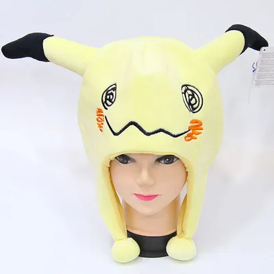 

Japanese Anime Pokemon Pikachu Plush Hat Cosplay Cartoon Warm Cap Adlut kids