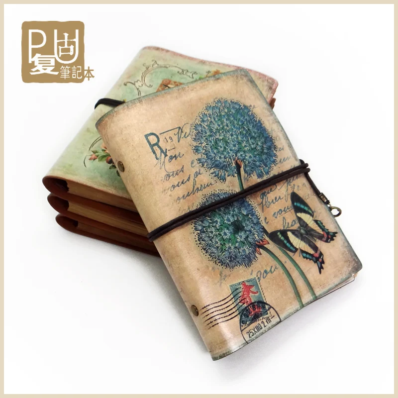 

PU DIY Notepad (large) 4 design mixed stowage Vintage Notebook