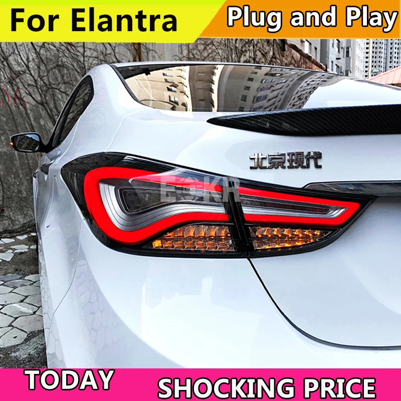 Автомобильный Стайлинг для Hyundai Elantra хвост светильник s 2012 2016 все светодиодный