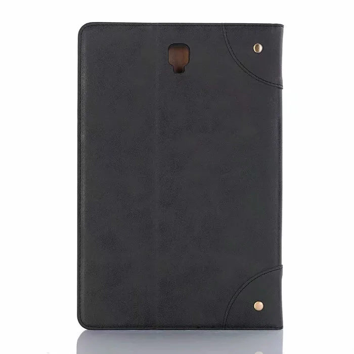 Черный SM-T830 чехол-подставка для Samsung Galaxy Tab S4 S 4 10,5 дюймов T830 T835 T837 SM-835 планшеты из искусственной кожи с окошком для экрана принципиально+ ручка - Цвет: Черный
