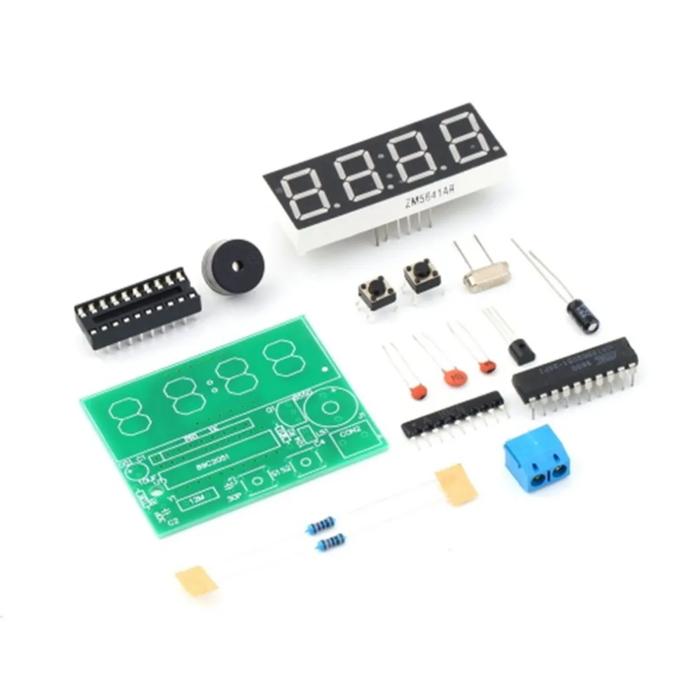 YSZ-4 3V-6V C51 4 Bits Digital Electronic Clock Electronic Production Suite DIY Kit Two Alarm Settings Whole Point of Time