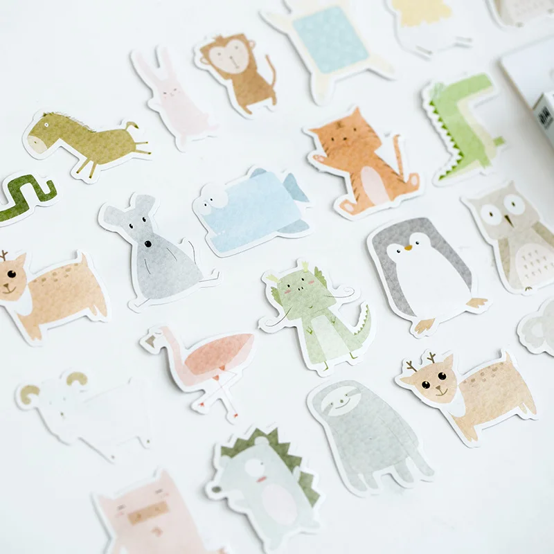 50 шт./компл. Kawaii Мультяшные животные мини наклейки мобильные декоративные