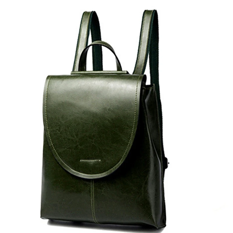 

Leather Ladies Backpack Female Oil Wax Retro Backpack Leather Ladies Backpack