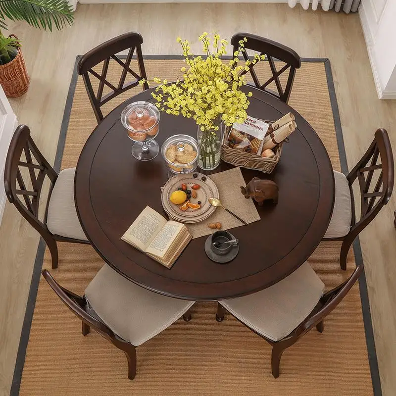 Set Pliante Redonda Dinning Eet Tafel A Manger Moderne Retro Wooden Round De Jantar Mesa Comedor Desk Bureau Dining Table
