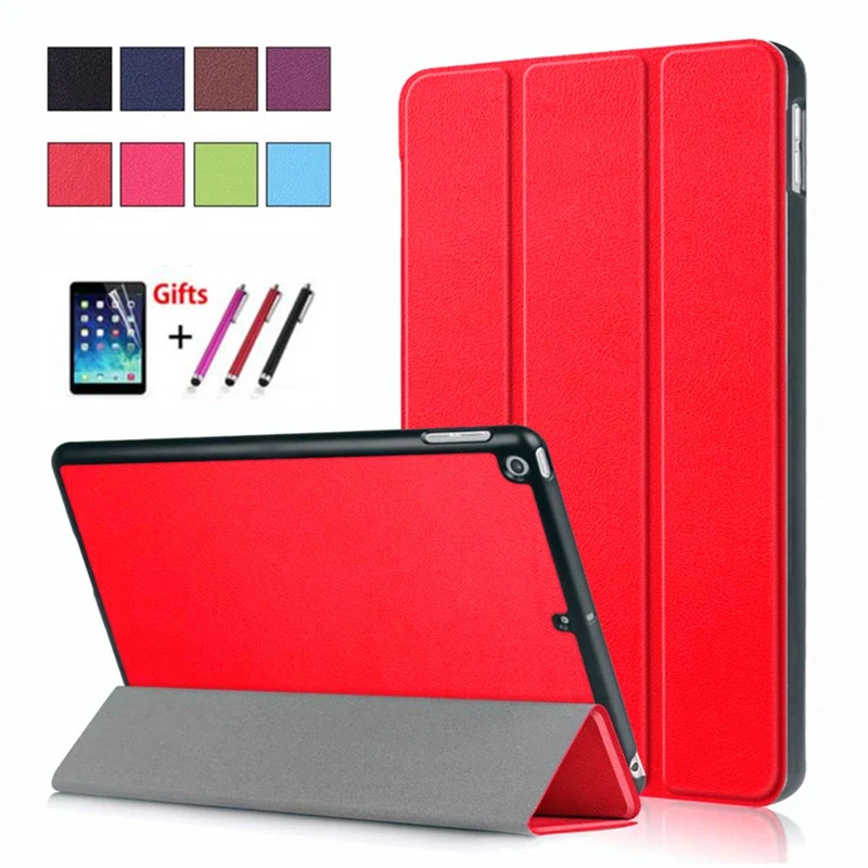 

Case for New iPad 9.7 2018 6th generation Smart Cover funda tablet for iPad Model A1822 A1893 Hard Back PC+PU Skin Stand Shell