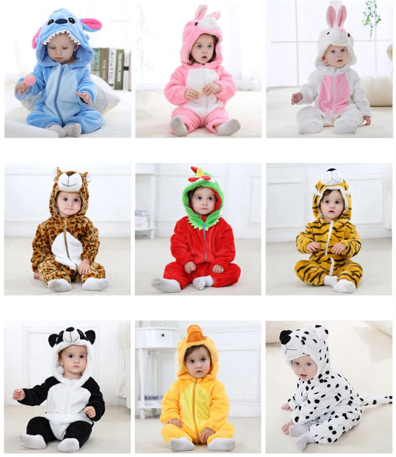 Фланелевые детские комбинезоны с кроликом для маленьких мальчиков и девочек; комбинезоны с животными; зимние детские комплекты; Одежда для новорожденных; пижамы с капюшоном