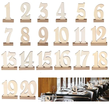

20pcs/lot Number 1~20 Wooden Table Place Cards Christmas Wedding Decorations Table Chalkboard Souvenir Supplies Home Decor
