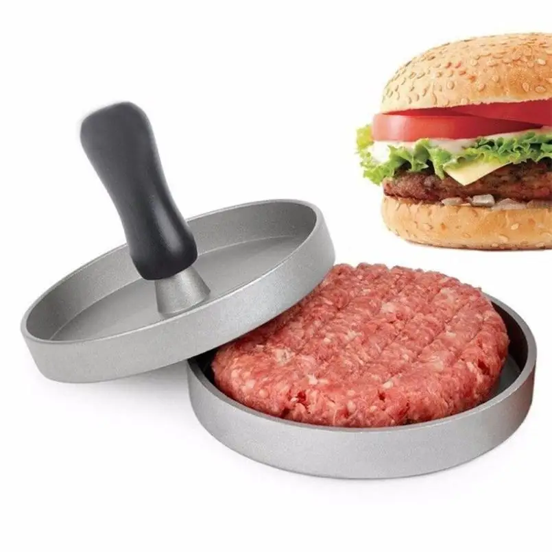 Портативный 1 комплект круглой формы гамбургер пресс алюминиевый сплав 12 см гамбургер мясо говядина гриль бургер ПРЕСС-форма