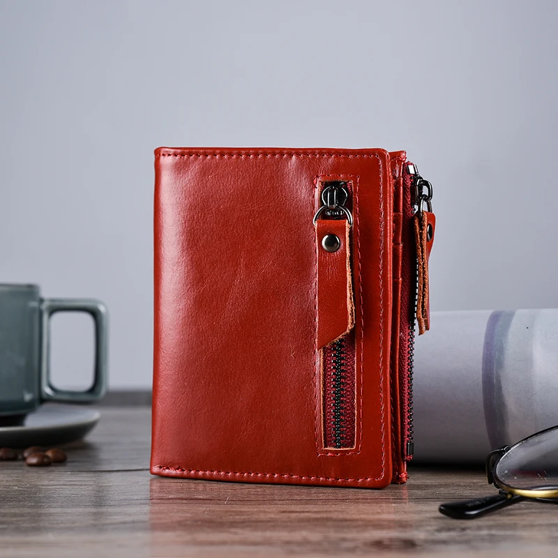 

Luxury Genuine Leather Men Bifold Coin Purse Card Holder Mens Wallet Leather Money Bag Credit Clutch Wallets Carteira Masculina