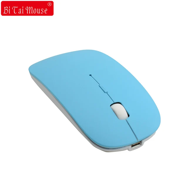 Ultra Thin Wireless Bluetooth 3.0 Optical Mouse Rechargeable 1600DPI Adjustable Portable Gaming Mice for PC Tablet Smartphones