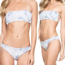 Женский мраморный принт пуш-ап пляжный бюстгальтер с подкладкой комплект с тонкими лямками жилет 2-20