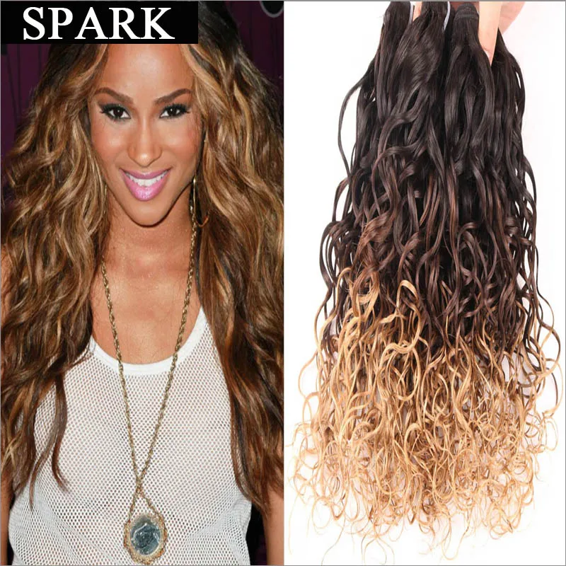 

Ombre 7A Brazilian Water Wave Hair Cheap Mink Brazilian Hair Weave Bundles 1pc/Lot Color 1b/4/ 30 Spark Human Virgin Hair JL68