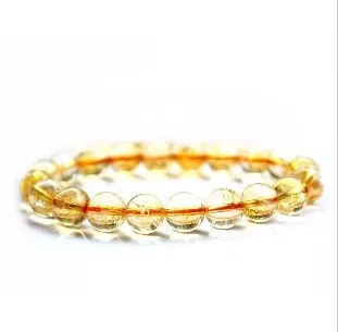 

Natural yellow crystal bracelet female 's Men lovers jewelry lucky stone