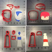 Краски серии печенья резак тюбик Краски украшения торта инструменты пользовательские 3D печатных вертолет печенье инструменты для помадки на торт формы для выпечки